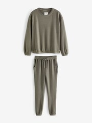 Sage Green Soft Waffle Long Sleeve Pyjamas - Image 6 of 9