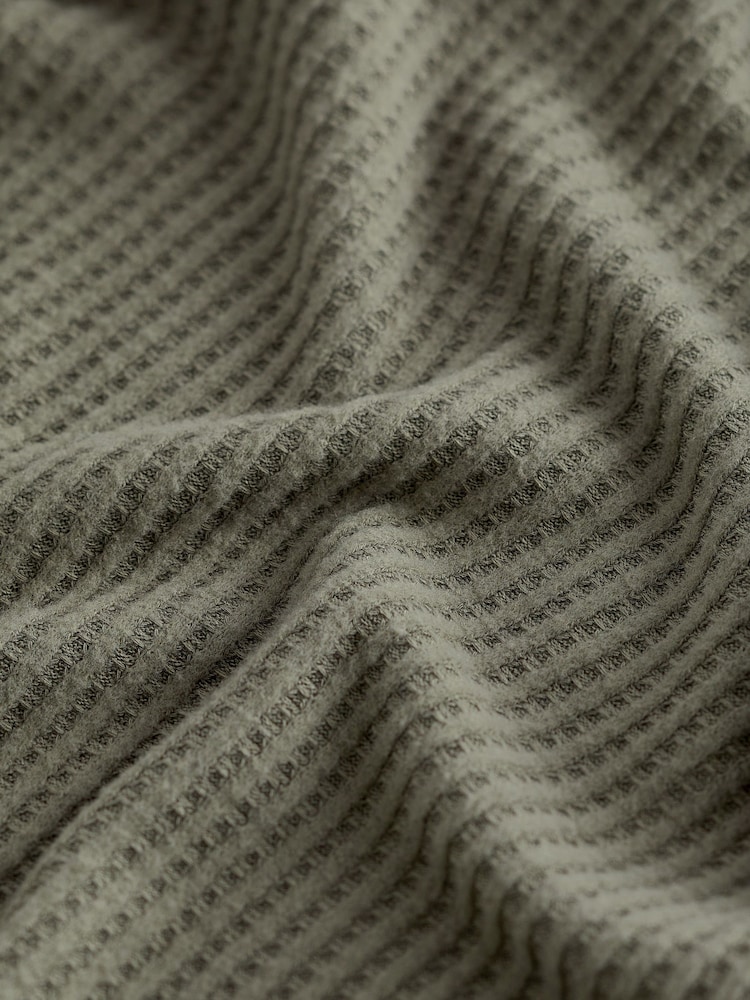 Sage Green Soft Waffle Long Sleeve Pyjamas - Image 9 of 9
