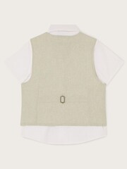 Monsoon Three-Piece Waistcoat, Bow Tie and Short Sleeve Shirt Set - Image 2 of 3