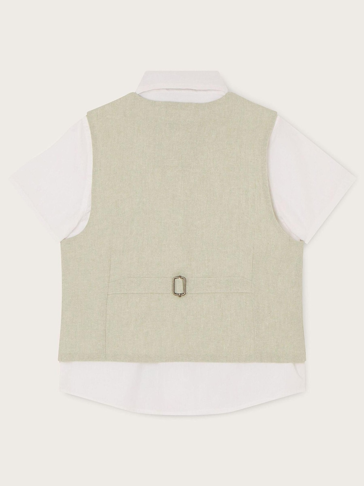 Monsoon Three-Piece Waistcoat, Bow Tie and Short Sleeve Shirt Set - Image 2 of 3