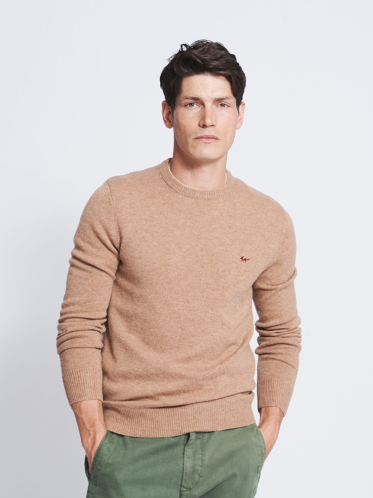 Aubin Westbourne Merino Wool Crew Brown Jumper - Image 1 of 5