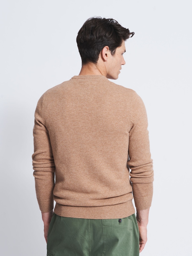 Aubin Westbourne Merino Wool Crew Brown Jumper - Image 2 of 5