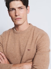 Aubin Westbourne Merino Wool Crew Brown Jumper - Image 3 of 5
