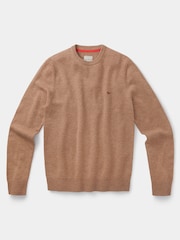 Aubin Westbourne Merino Wool Crew Brown Jumper - Image 4 of 5