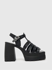 Schuh Starla Black Platform Fisherman Heels - Image 1 of 4