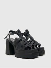 Schuh Starla Black Platform Fisherman Heels - Image 2 of 4