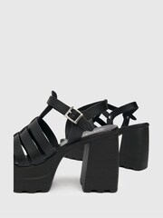 Schuh Starla Black Platform Fisherman Heels - Image 3 of 4