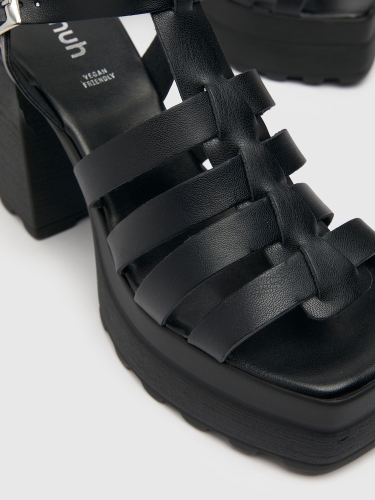 Schuh Starla Black Platform Fisherman Heels - Image 4 of 4