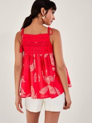 Monsoon Red 100% Cotton Mahi Halter High Neck Cami - Image 2 of 5
