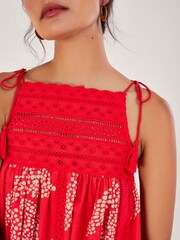Monsoon Red 100% Cotton Mahi Halter High Neck Cami - Image 4 of 5