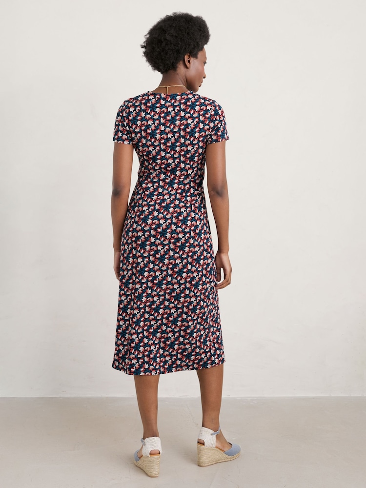 Seasalt Cornwall Blue Seed Packet Short Sleeve Midi Dress - Image 2 of 4