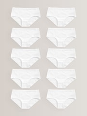 Weiß/Spitzenbesatz - Hüftslips im 10er-Pack (1.5–16 J.) - Bild 1 von 2