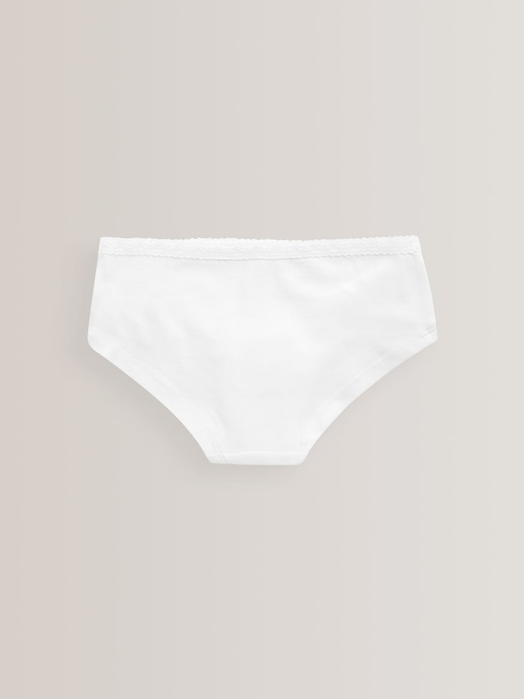 Weiß/Spitzenbesatz - Hüftslips im 10er-Pack (1.5–16 J.) - Bild 2 von 2