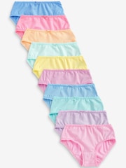 Pink/Yellow/Blue 10 Pack Briefs (1.5-16yrs) - Image 1 of 4