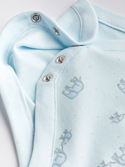 Blue/White Elephant 7 Pack Short Sleeve Baby Bodysuits - Image 5 of 6