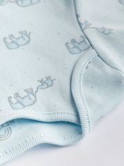 Blue/White Elephant 7 Pack Short Sleeve Baby Bodysuits - Image 6 of 6