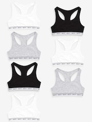 Black/White/Grey 7 Pack Racer Back Crop Tops (5-16yrs) - Image 7 of 8