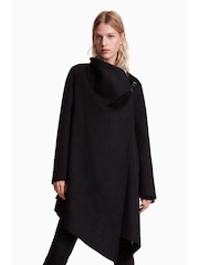AllSaints Black Monument Eve Coat - Image 1 of 6
