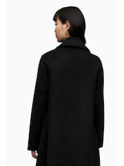 AllSaints Black Monument Eve Coat - Image 2 of 6