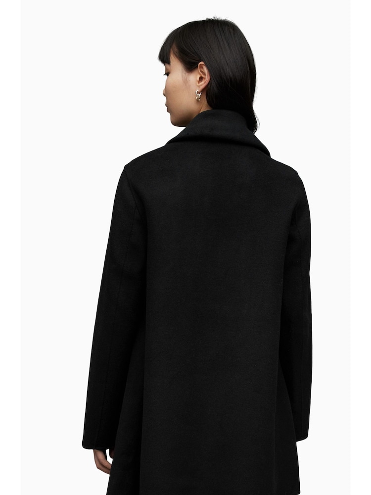AllSaints Black Monument Eve Coat - Image 2 of 6