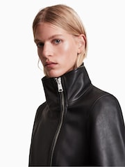 AllSaints Black Ellis Biker Jacket - Image 5 of 7
