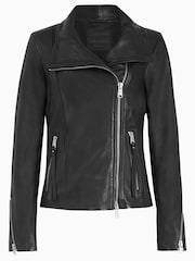 AllSaints Black Ellis Biker Jacket - Image 7 of 7
