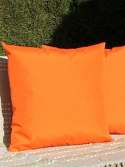 furn. Orange Plain Twin Pack Water UV Resistant Outdoor Cushions - Image 1 of 4