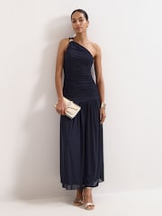 Phase Eight Blue Melina Ruched Dress - Image 1 of 7