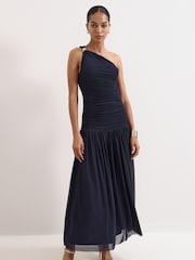 Phase Eight Blue Melina Ruched Dress - Image 3 of 7