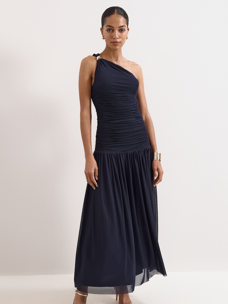 phase eight ruched dress Melina Navy Ruched Dress