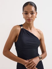Phase Eight Blue Melina Ruched Dress - Image 4 of 7