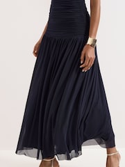 Phase Eight Blue Melina Ruched Dress - Image 5 of 7
