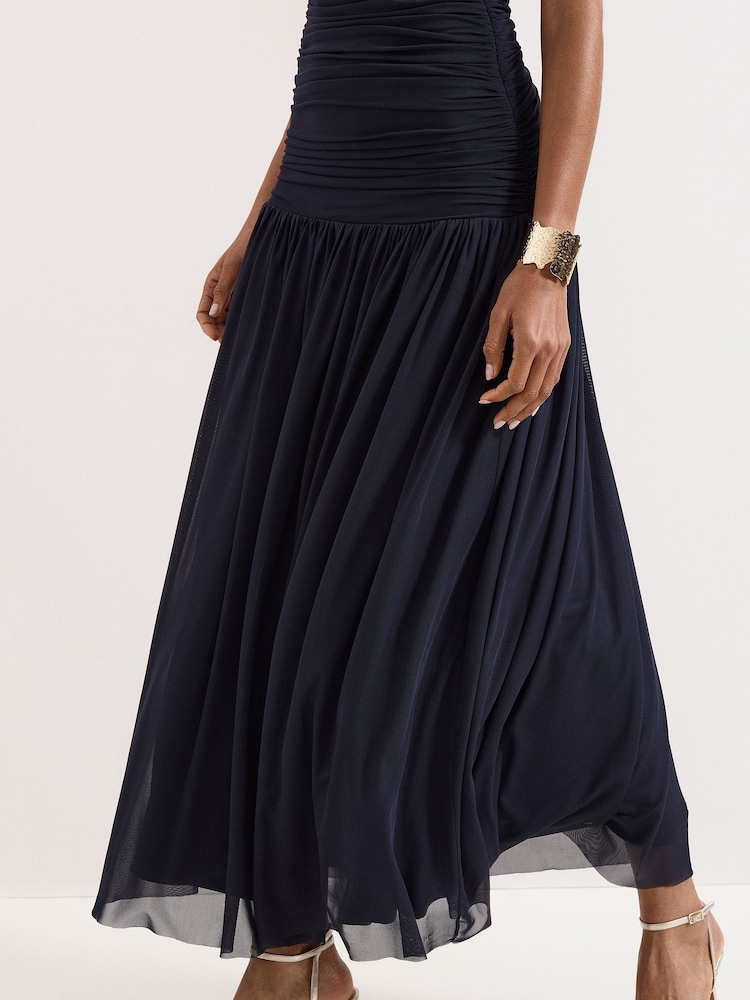 phase eight ruched dress Melina Navy Ruched Dress