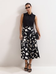 Phase Eight Black Mavis Floral Skirt - Image 1 of 8