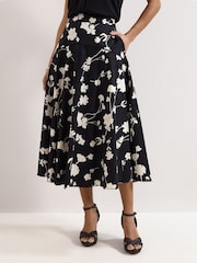 Phase Eight Black Mavis Floral Skirt - Image 4 of 8