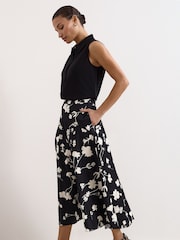 Phase Eight Black Mavis Floral Skirt - Image 7 of 8