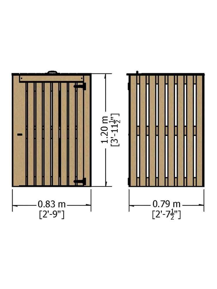 Shire Brown Single Wheelie Bin Store - Image 4 of 4