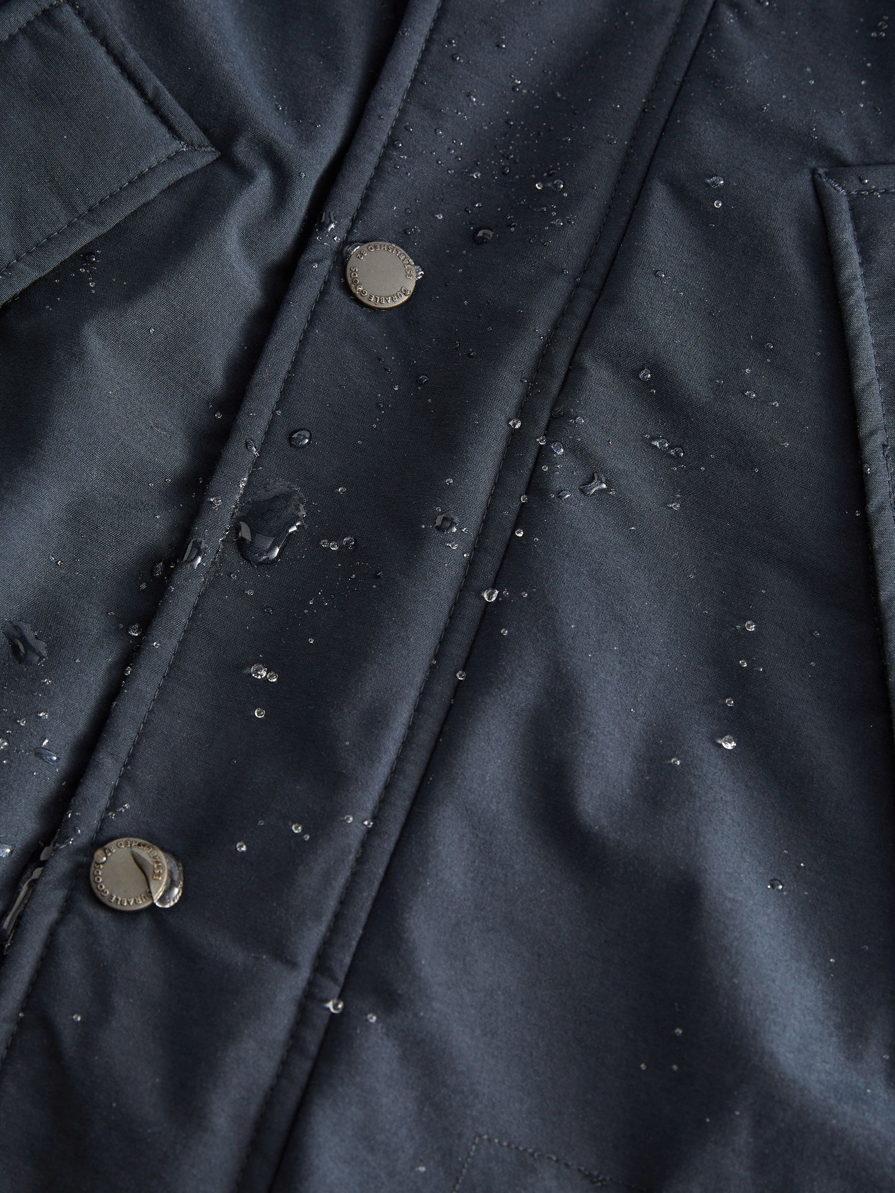 Buy Navy Blue Shower Resistant Hooded Parka Coat from Next