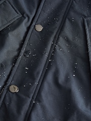 Navy Blue Shower Resistant Hooded Parka Coat - Image 9 of 12