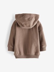 Mink Brown Soft Touch Jersey Hoodie (3mths-7yrs) - Image 6 of 7