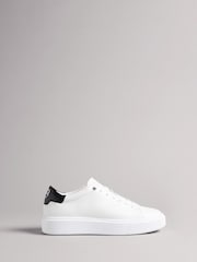 Ted Baker White Magnolia Flower Lornea Platform Trainers - Image 1 of 4