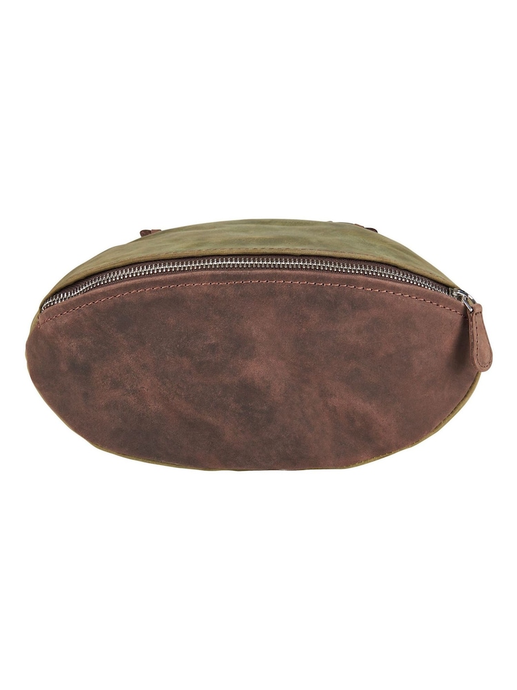 OSPREY LONDON Brown The Rugger Leather Washbag - Image 2 of 4