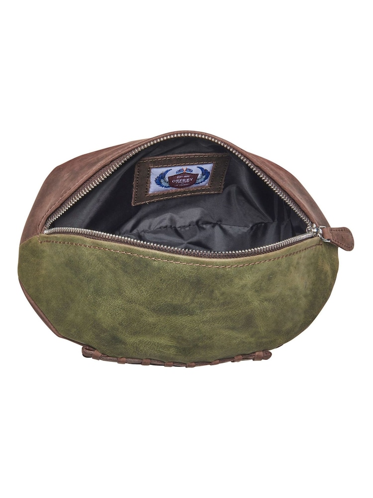 OSPREY LONDON Brown The Rugger Leather Washbag - Image 4 of 4