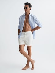Reiss White Sun Side Adjuster Swim Shorts - Image 6 of 6