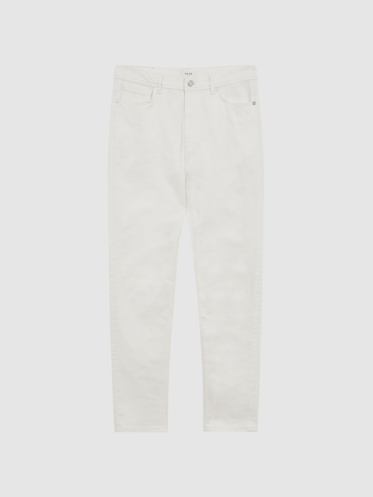 Reiss Ecru Santorini Tapered Slim Fit Stretch Jeans - Image 2 of 6