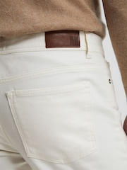 Reiss Ecru Santorini Tapered Slim Fit Stretch Jeans - Image 6 of 6