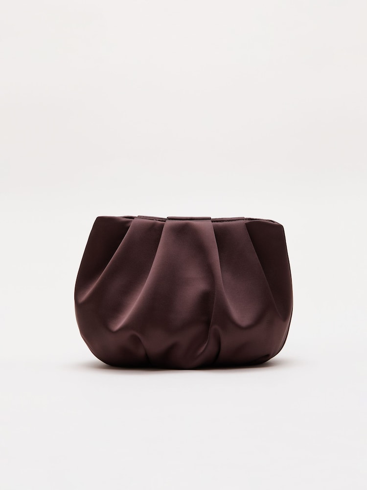 Phase Eight Brown Satin Cloud Clutch - Image 1 of 3