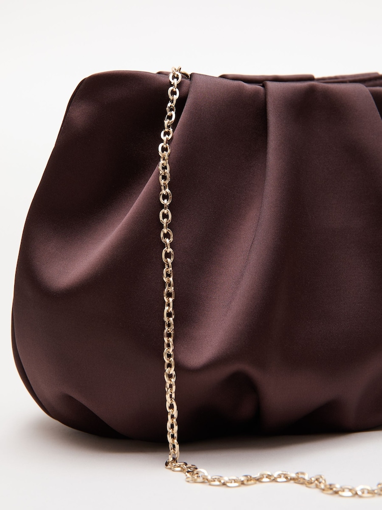 Phase Eight Brown Satin Cloud Clutch - Image 2 of 3