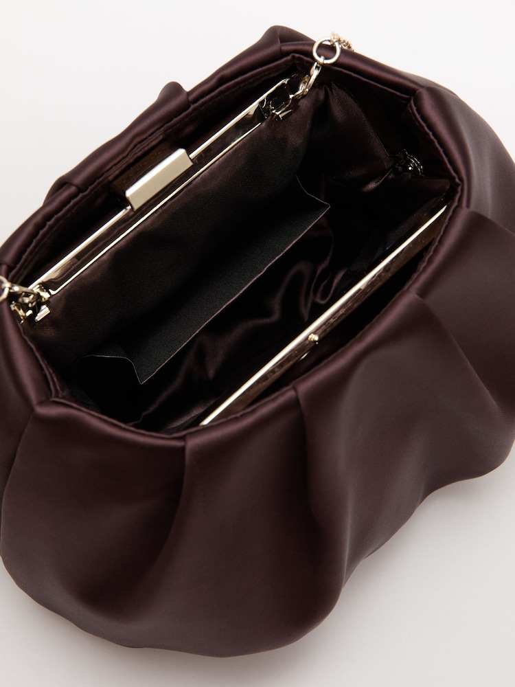 Phase Eight Brown Satin Cloud Clutch - Image 3 of 3