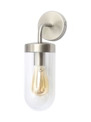BHS Silver Kew Curved Arm Outdoor Wall Light - Image 3 of 5